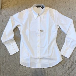 Eddie Bauer Wrinkle Resistant Sparkle Stripe Blouse